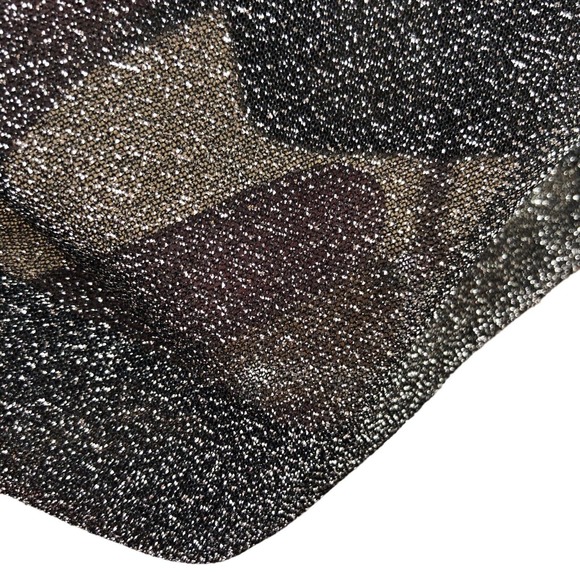 Andrea Polizzi Rex Lester Slip Dress Black Silver Metallic Shimmer Chemi… - Picture 12 of 12